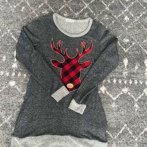 Gray Reindeer Sweater